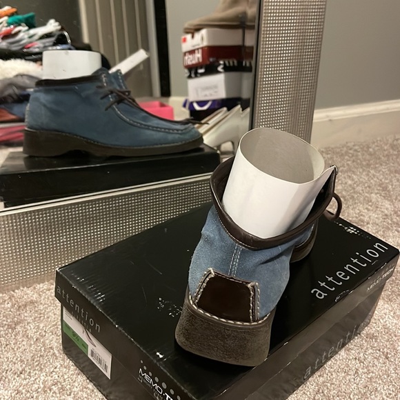 Bass Toren Blue Suede/Chocolate Ankle Loafer - Picture 2 of 4